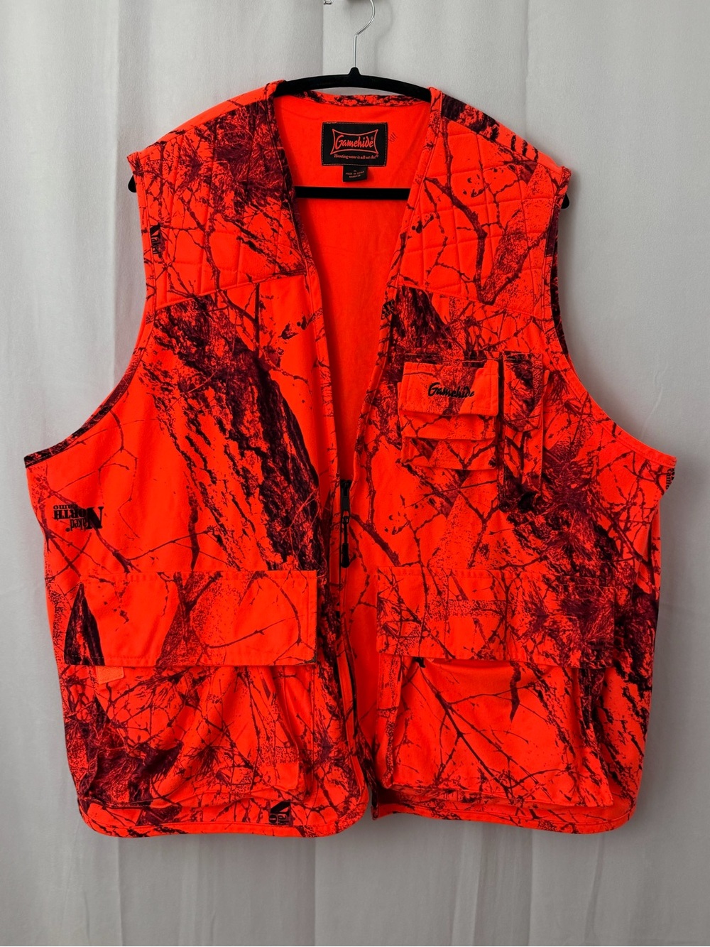 Gamehide Blaze Orange Camo Sneaker Vest Unisex Size XL